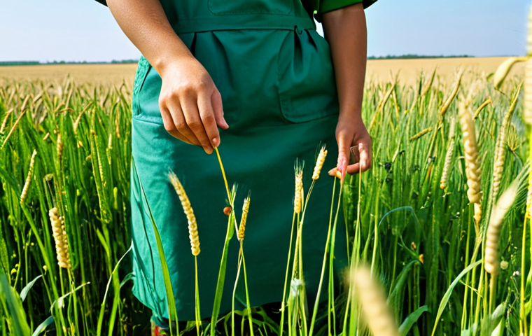 곤충 번식 유도 기술 - Agricultural Application**

"A female agronomist in a practical, fully clothed work outfit stands in...