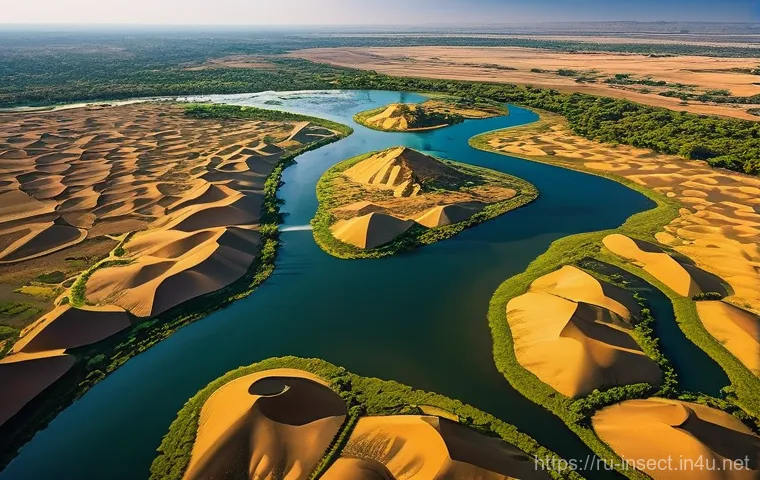 곤충 관련 유명 일화 - **Prompt: Ancient Architects of the Nile**
An awe-inspiring aerial view, captured with a wide-an...